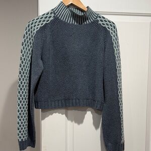 Wild Fable Blue and Gray Cowl Neck Sweater